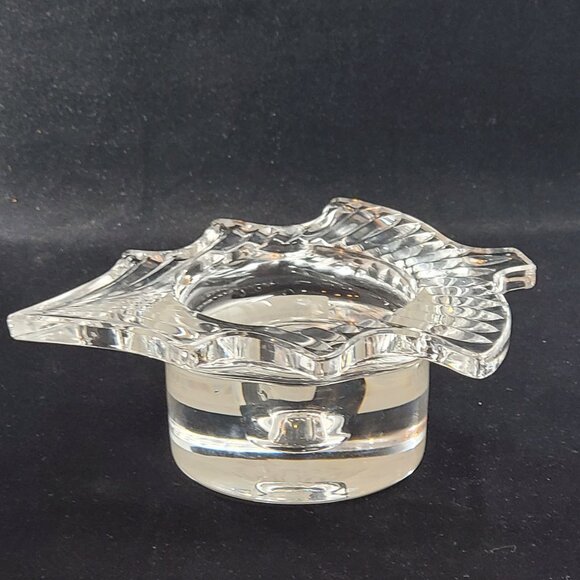 Vintage Mikasa Evergreen Tealight Candleholder Crystal Clear Cut Glass NEW - Picture 7 of 13